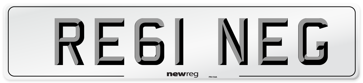 RE61 NEG Number Plate from New Reg